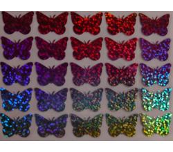 25 Buegelpailletten Schmetterling holo rainbow